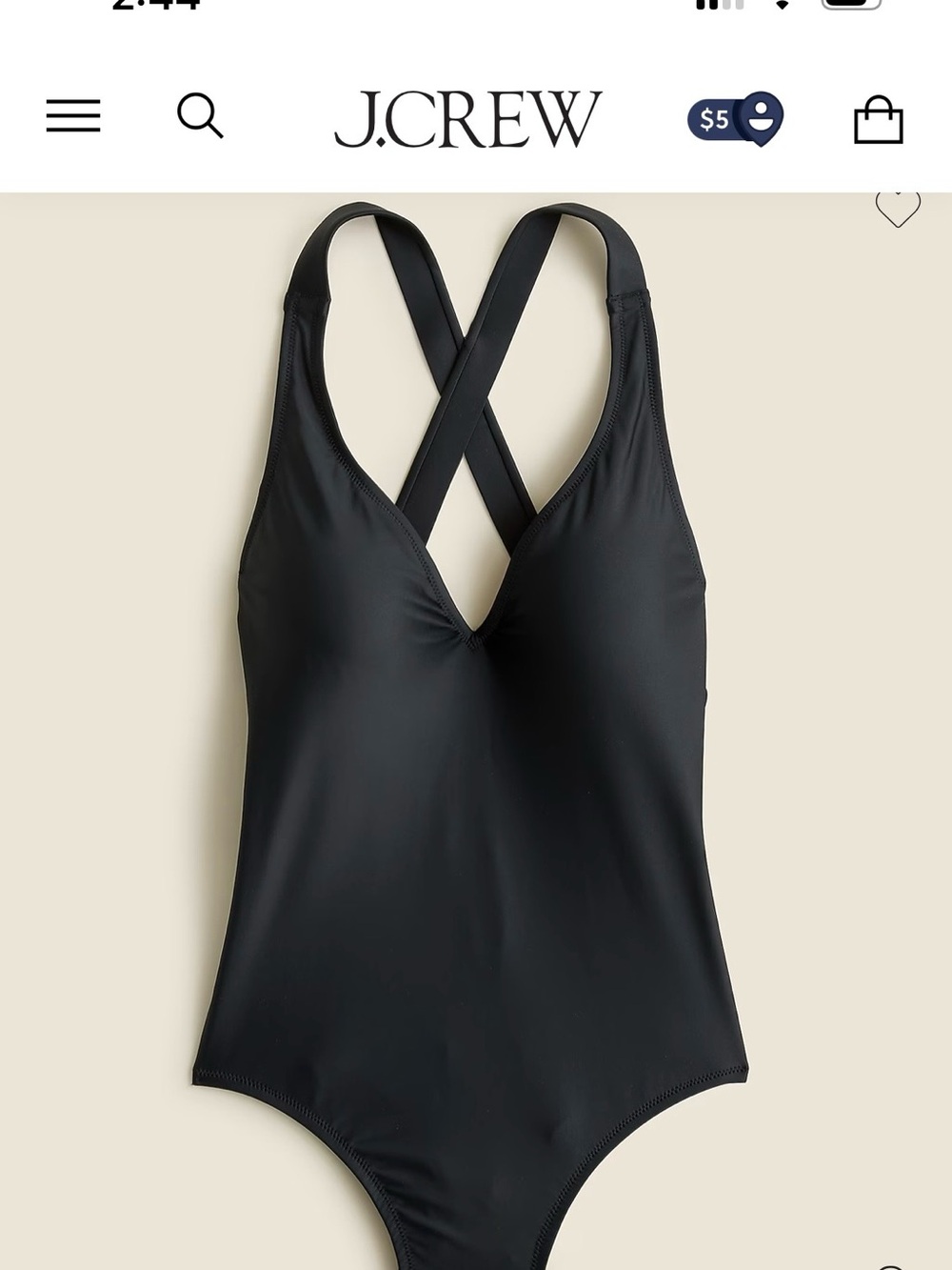 J. Crew Black One-Piece Swimsuit with Crossback Straps NWT